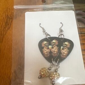 Black and Gold Dangle Earrings